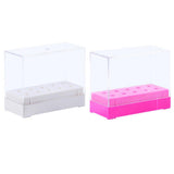 Maxbell 10 Holes Nail Drill Bits Holder Stand Organizer Case Display Box White