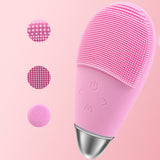 Maxbell Electric Vibrating Face Massager Deep Pore Cleansing Exfoliating Cleanser Pink