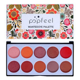 Maxbell 10 Colors Matte & Shimmering Eyeshadow Palette Eye Makeup Kit with Brush