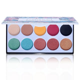 Maxbell 10 Color Matte&Shimmering Eyeshadow Palette Eye Shadow Makeup with Brush