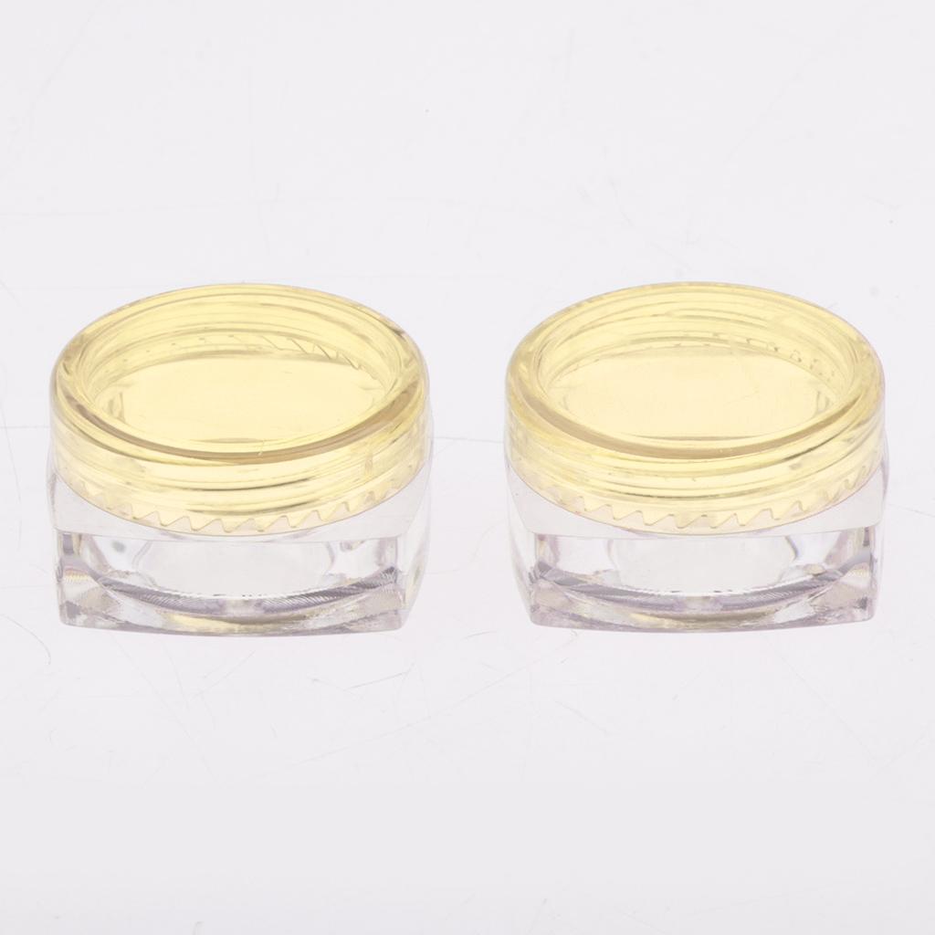 50x Empty Round Makeup Jar Pot Travel Cream Powder Cosmetic Container 5g Yellow