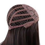 Maxbell 16'' Women Layered Fluffy Side Part Straight Wavy Cosplay Daily Party Wigs Brown
