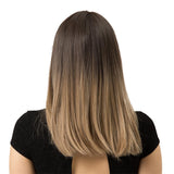 Maxbell 20'' Long Straight Cosplay Wig W/ Bangs for Women Cosplay Brown Ombre Blonde