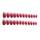 Maxbell 24pcs Oval French False Fake Nails Full Cover Nail Art Tips Gradient Color