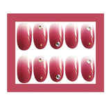 Maxbell 24pcs Oval French False Fake Nails Full Cover Nail Art Tips Gradient Color