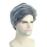 Max 10'' Short Straight Men's Wigs Side Part Synthetic Cosplay Wig with Wig Cap