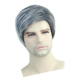 Max 10'' Short Straight Men's Wigs Side Part Synthetic Cosplay Wig with Wig Cap