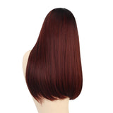 Max 20'' Long Straight Women Synthetic Wigs w/ Bangs Natural Looking Cosplay Wig