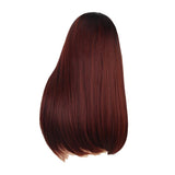 Max 20'' Long Straight Women Synthetic Wigs w/ Bangs Natural Looking Cosplay Wig