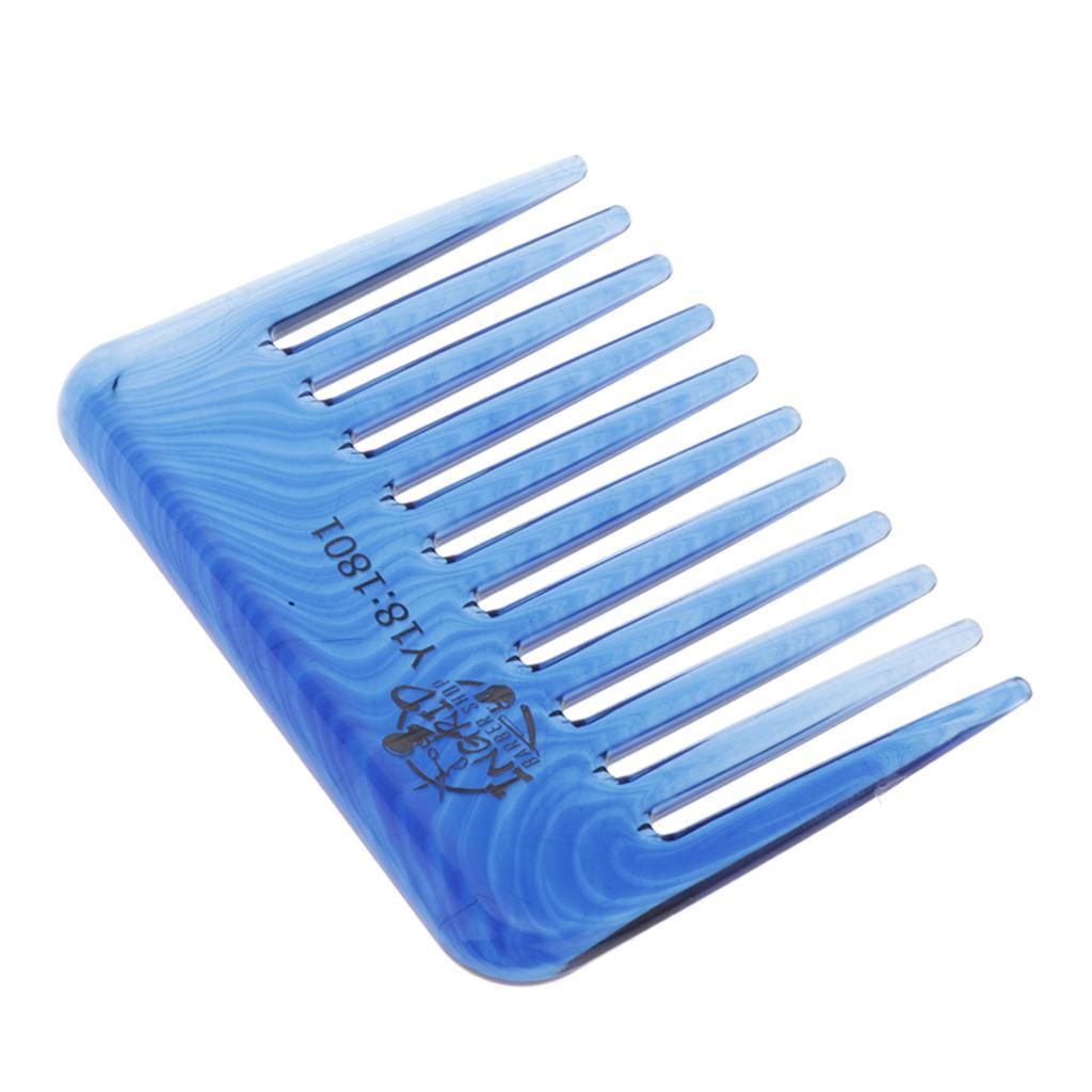 Maxbell Wide-Teeth Detangling Curly Hair Comb Mens Back Head Styling Oil Comb Blue - Aladdin Shoppers