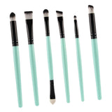 Max 6pcs Soft Synthetic Eye Shadow Makeup Brush Kit for Eye Shader Eyeliner Green Black