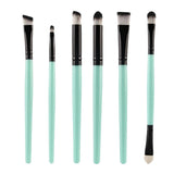 Max 6pcs Soft Synthetic Eye Shadow Makeup Brush Kit for Eye Shader Eyeliner Green Black