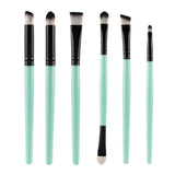 Max 6pcs Soft Synthetic Eye Shadow Makeup Brush Kit for Eye Shader Eyeliner Green Black
