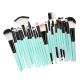 25pcs Makeup Cosmetic Brushes Set for Foundation Powder Concealer Blending Green Black