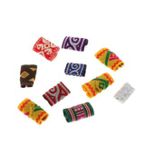 10x Knitted Hair Cuffs Dreadlock Beads For DIY Braids Beard Pendants Charms