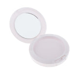 Max Empty Pressed Powder Case Makeup Blusher Cosmetic Jar Container with Mirror White