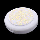 Max Empty Pressed Powder Case Makeup Blusher Cosmetic Jar Container with Mirror White