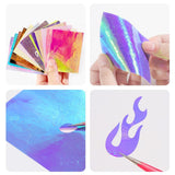 16Sheets Nail Art Tips Sticker for Nails Decoration DIY Design Flame Model