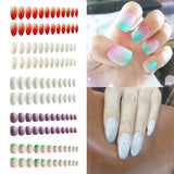 24x Shiny False Nails Short Full Cover Decoration Tips for Wedding Party