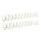 24Pcs/Set Women Matte Fake Nails Full Cover False Nail Art Tips with Glue White