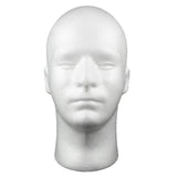 Male Foam Mannequin Head Model Hat Wig Show Display Stand Rack Holder White