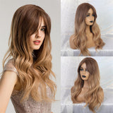 Max 24" Fashion Long Wavy Loose Body Wave Women Natural Wigs Center Parting Wig
