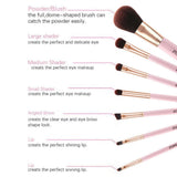 Max 7x Beauty Makeup Cosmetic Brushes Loose Powder Eyebrow Brush w/ Zipper Bag