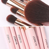 Max 7x Beauty Makeup Cosmetic Brushes Loose Powder Eyebrow Brush w/ Zipper Bag