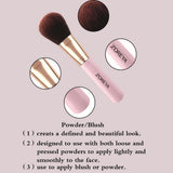 Max 7x Beauty Makeup Cosmetic Brushes Loose Powder Eyebrow Brush w/ Zipper Bag