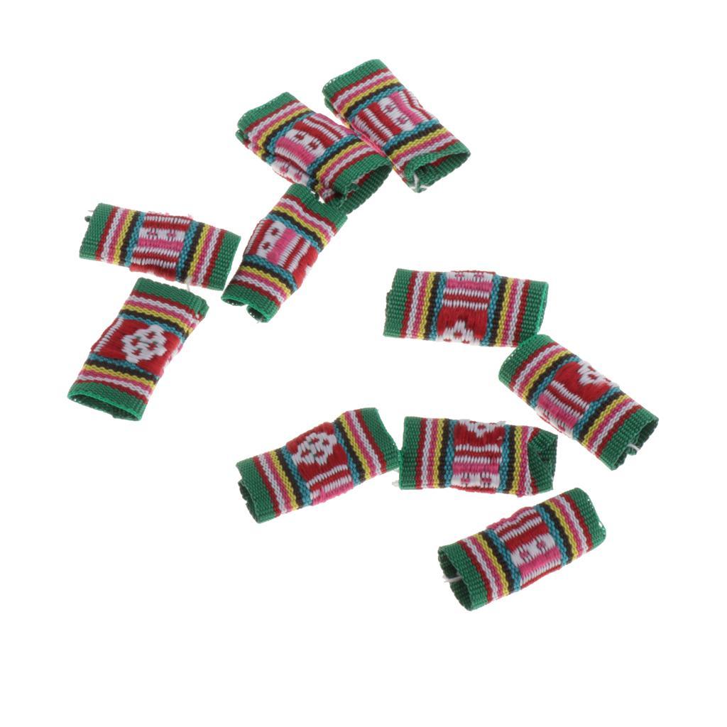Maxbell 10x Knitted Fabric Hair Dreadlock Beads Tubes For DIY Braids Pendants 01 - Aladdin Shoppers