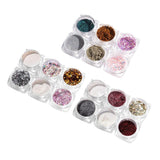 Maxbell 6 Boxes Holographic Mermaid Nail Art Glitter Powder Sequins Flakes Paillette 01