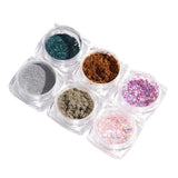 Maxbell 6 Boxes Holographic Mermaid Nail Art Glitter Powder Sequins Flakes Paillette 01