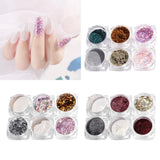 Maxbell 6 Boxes Holographic Mermaid Nail Art Glitter Powder Sequins Flakes Paillette 01