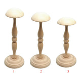 Max Vintage Wooden Wig Cap Helmet Hat Rack Holder Display Stands Free Standing L