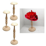 Max Vintage Wooden Wig Cap Helmet Hat Rack Holder Display Stands Free Standing L