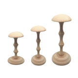 Max Vintage Style Wood Wooden Wig Cap Helmet Hat Rack Holder Display Stands L