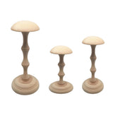 Max Vintage Style Wood Wooden Wig Cap Helmet Hat Rack Holder Display Stands L