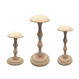 Max Vintage Style Wood Wooden Wig Cap Helmet Hat Rack Holder Display Stands L