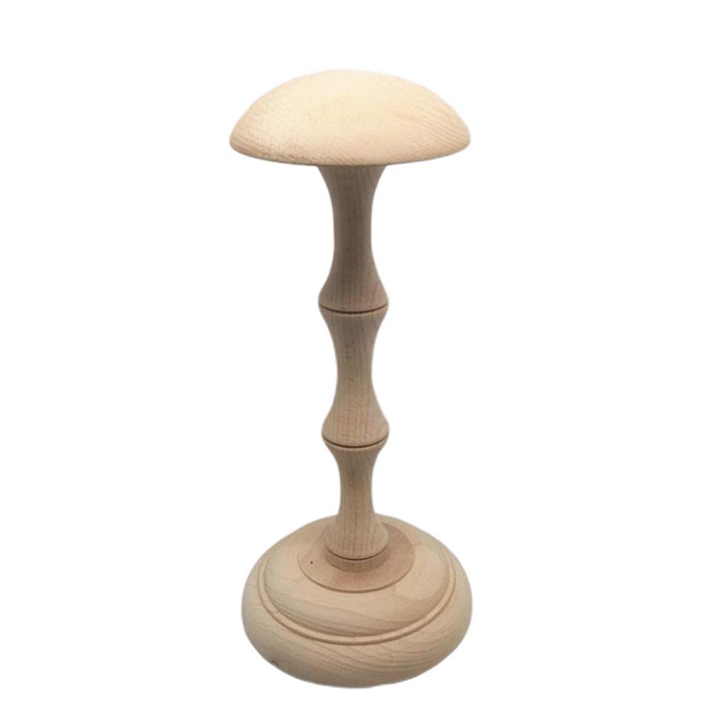 Vintage Style Wood Wooden Wig Cap Helmet Hat Rack Holder Display Stands M