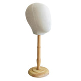 Maxbell Canvas Tabletop Wig Mannequin Hat Holder Stand Display Manikin Model High Wood