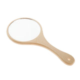 Max Wooden Makeup Cosmetic Compact Handheld Mirror Travel Small Vanity Mirror Round M