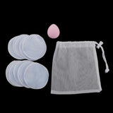 Max Reusable Makeup Remover Wipes Facial Cleansing Bamboo Cotton Rounds Pads Blue