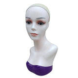 Female Mannequin Head Manikin Bust Stand for Wig Hat Jewelry Display Purple