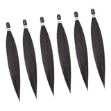 Maxbell 6 Pieces Pre Stretched Braiding Hair Hair Extension Braiding Hair Black 04 - Aladdin Shoppers