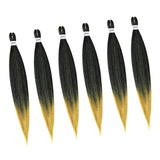 Maxbell 6 Pieces Pre Stretched Braiding Hair Hair Extension Braiding Hair Yellow