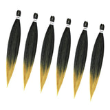 Maxbell 6 Pieces Pre Stretched Braiding Hair Hair Extension Braiding Hair Yellow