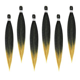 Maxbell 6 Pieces Pre Stretched Braiding Hair Hair Extension Braiding Hair Yellow