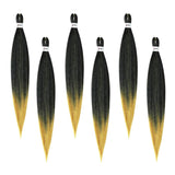 Maxbell 6 Pieces Pre Stretched Braiding Hair Hair Extension Braiding Hair Yellow