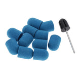 Max 10pcs Manicure DIY Nail Files Sanding Caps/Bands Grinding Mandrel Bit Blue