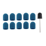 Max 10pcs Manicure DIY Nail Files Sanding Caps/Bands Grinding Mandrel Bit Blue